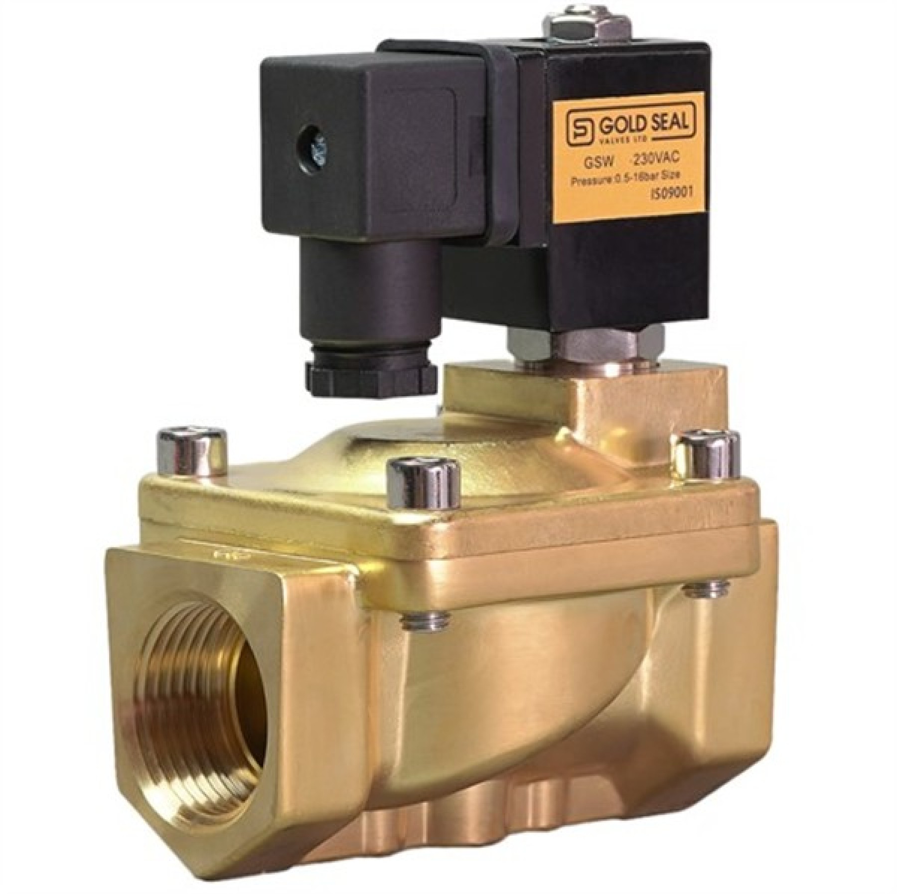 S&S GSW - 13/24AC 1/2" 15mm Goldseal Water Solenoid Valve Wras Approved Edpm Brass 24Vac